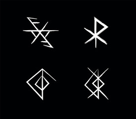 Full editable collection of norse symbols for love. 