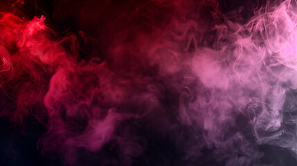 Black background, red smoke on the left side of the screen, pink and white smoke in the middle, dark background, smoke effect, pink and black background, smoke effect, pink and white color scheme