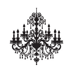 chandelier vector illustration icon silhouette style