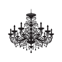 chandelier vector illustration icon silhouette style