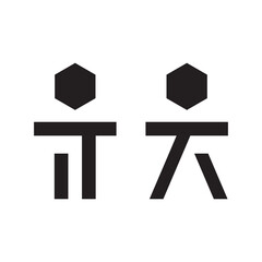 Graphic sign for man and woman isolated icon vector