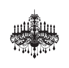 chandelier vector illustration icon silhouette style