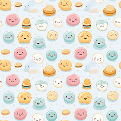 seamless pattern with funny monsters