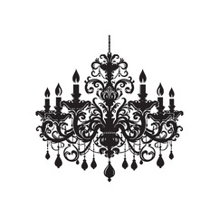 chandelier vector illustration icon silhouette style
