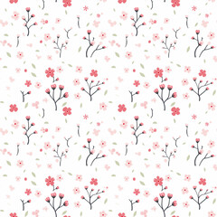 seamless pattern with cherry blossom