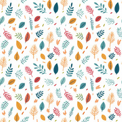 seamless pattern with autumn leaves