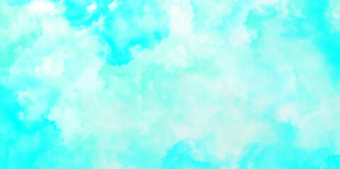 Abstract watercolor background with blue in the sky clouds. Blue sky with clouds and Abstract watercolor digital art painting for texture background. White clouds and blue sunny sky for vector art