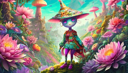 fairy tale fantasy background with fairy tale fantasy character