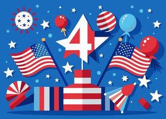 Obraz premium July 4th. the holiday of the Constitution of America. celebration of the day. Independence Day is an American national holiday. On this date, July 4, in 1776, the United States Declaration of Independ
