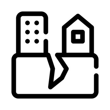 buildings split, black line art clip art preview