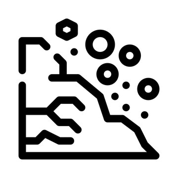 black outline landslide rocks falling clip art preview