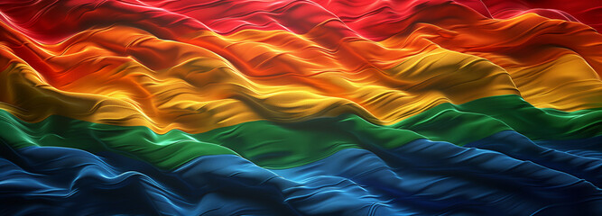 Gay Pride Day, International LGBT+ Day 3D image render with colors of the pride flag, professional illustration
