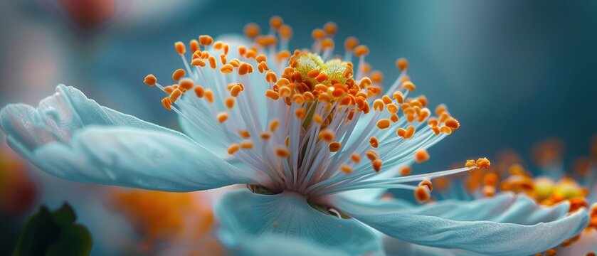 Detailed view of a blooming flower's stamen and pistil