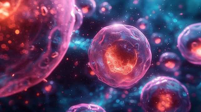 Background with blurred, nice-looking medical cells