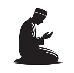 Muslim Praying silhouette. praying symbol  illustration
