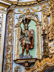 Interior of Sao Pedro church, Igreja de Sao Pedro in Faro, Portugal.