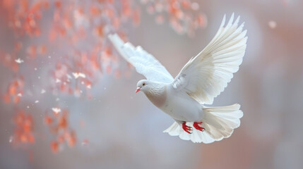 white dove in flight