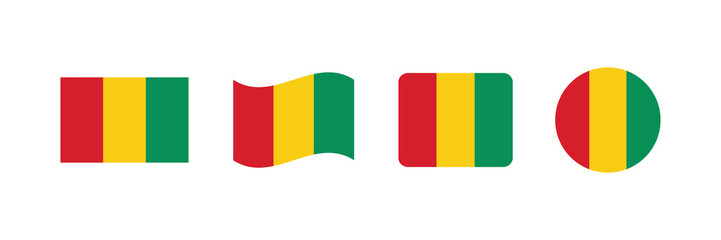 Fototapeta premium Vector Guinea flag. Set of Guinea Flags Collection. 