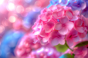 Obraz premium A close up of a pink flower with a blue background