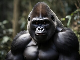 Obraz premium Portrait of a gorilla looking at the camera