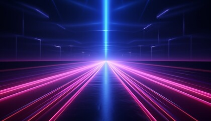 abstract blue background with neon rays