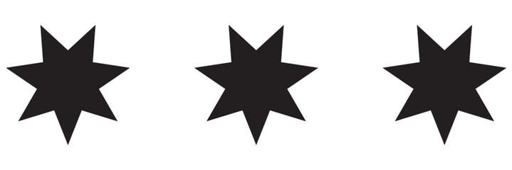 Bahai icon set. nine pointed Baha vector icon. Persian star symbol for UI designs.