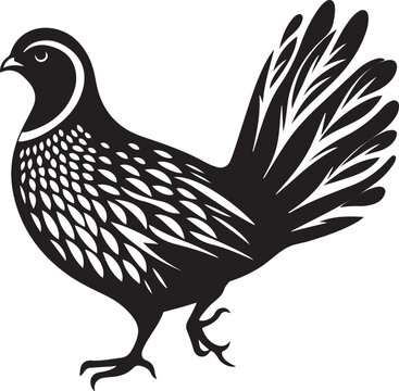 recommend clip art: Quail bird silhouette vector illustration.
