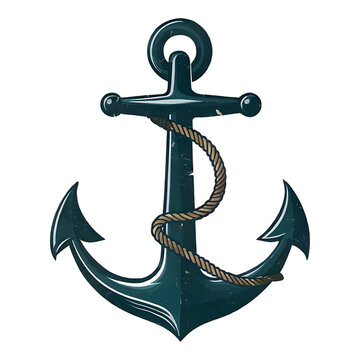 recommend clip art: A black anchor with a rope tied to it