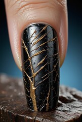 Intricate Nail Art Design with Vibrant Colors and Textured Patterns on Elegant Manicured Hand
