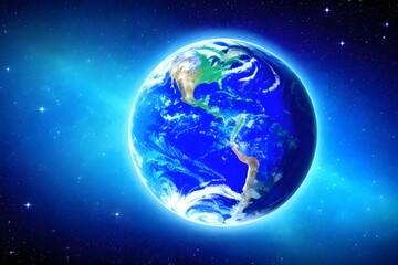 Fototapeta premium 宇宙に浮かぶ丸い地球