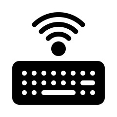 wireless keyboard glyph icon