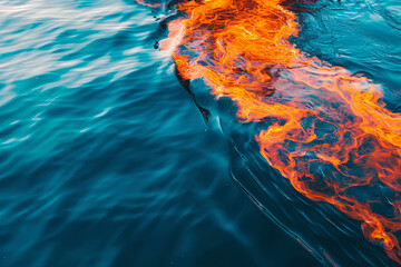 webinar banner, Oil leak from Ship, Oil spill pollution polluted water surface water pollution as a result of human activities. industrial chemical contamination. oil spill at sea. petroleum products