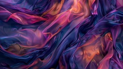 Obraz premium A vibrant digital illustration of flowing silk textures in vivid colors