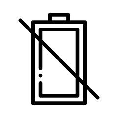 empty battery line icon