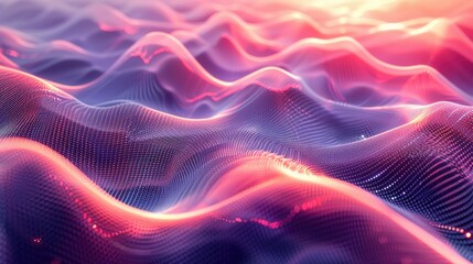 Obraz premium Frequency Symphony A mesmerizing 3D rendering of vibrant frequency waves, an abstract visual exploration of the unseen forces that shape our world