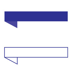 Obraz premium Blue banner ribbon strip with bend flat design for print and websites. isolated on white background. Vector. EPS 10/AI