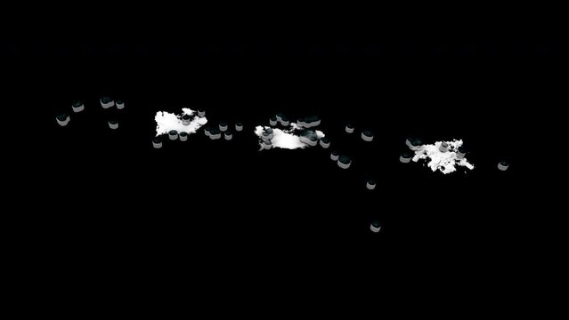 Micronesia 3D Country Map Animation Transparent Alpha