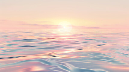Obraz premium A beautiful romantic ocean with a pink and orange sunset in the background
