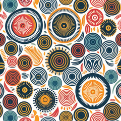 Fototapeta premium Vibrant illustration inspired by colorful Ankara fabric patterns, showcasing bold designs and rich African heritage. Perfect for fashion, decor, and cultural projects