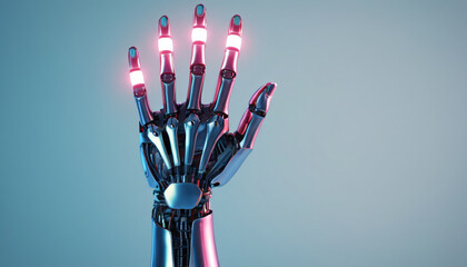 robot hand signs with fingers white background for text