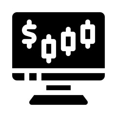 stock market glyph icon