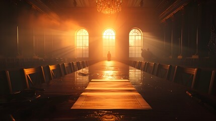 3D Minimalist Rendering of Historic of Independence Signing Ceremony