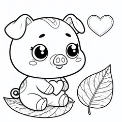 Naklejka premium Ausmalbild Schwein