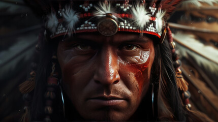 ndian male with war paint