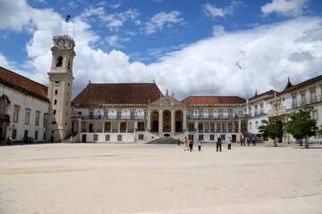Fototapeta premium The Clock Tower in the old University of Coimbra in Coimbra, Portugal