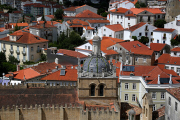 Top view of the old town of Coimbra in Portugal
