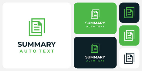 Summary paper stack shape vector logo design with modern, simple, clean and abstract style.