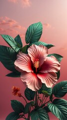 Obraz premium d aesthetic image of summer with hibiscus for wallpap background