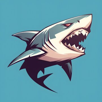 angry shark mascot