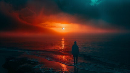 Fototapeta premium sunset in the sea